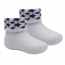 S520-W: White 2 Pack Anti-Slip Terry Socks (0-12 Months)